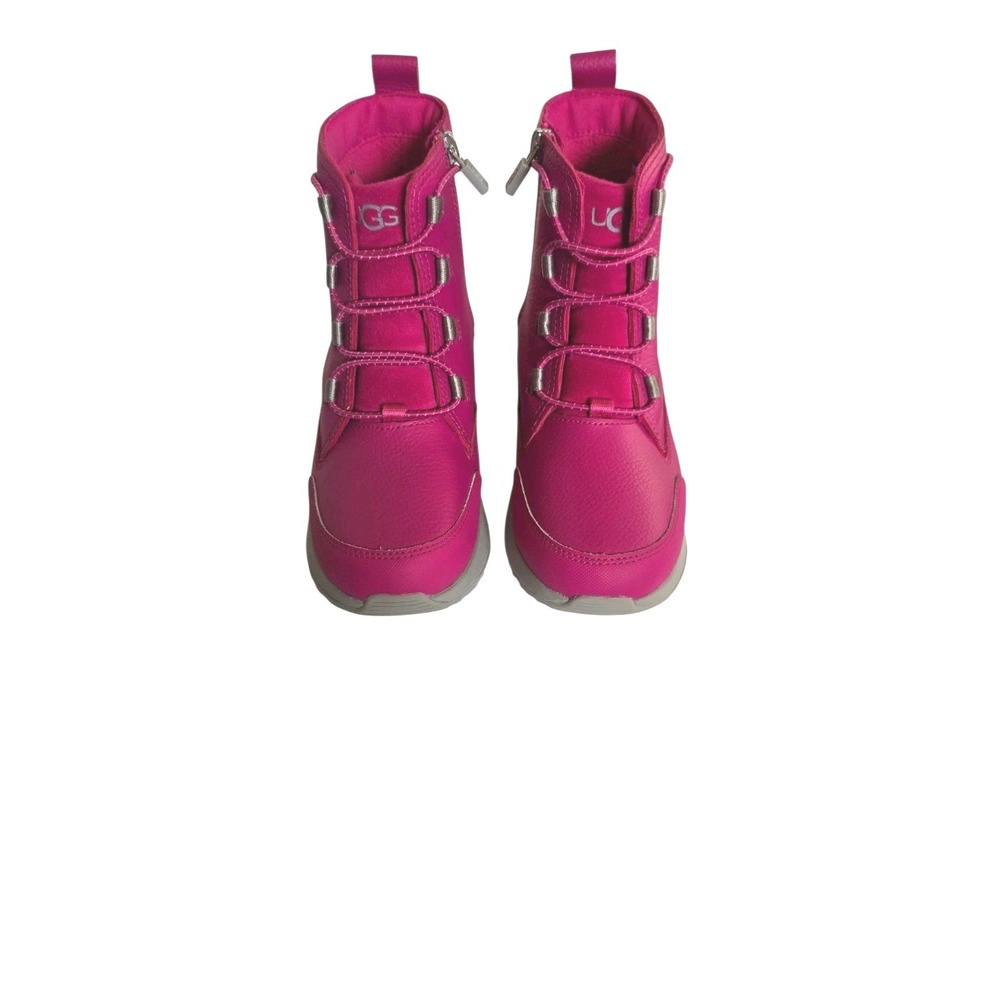UGG Dinaly Pink Leather Waterproof Snow Boots Girls USA Sz 2